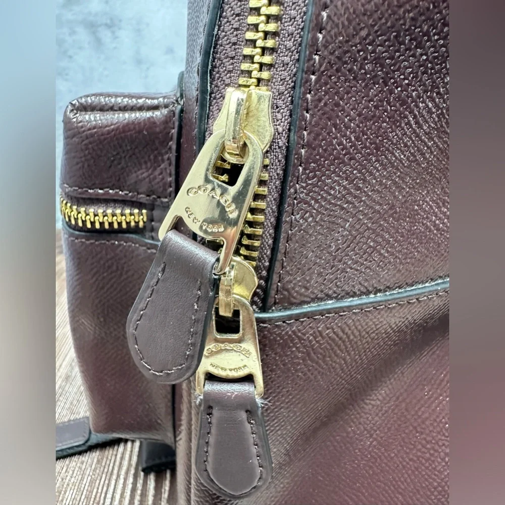 COACH MINI CHARLIE BURGUNDY LEATHER BACKPACK NWOT & coach tag​​​ - Picture 3 of 11